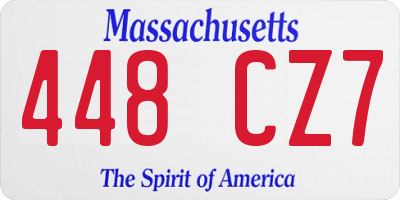 MA license plate 448CZ7