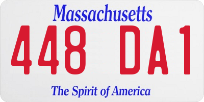 MA license plate 448DA1