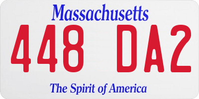 MA license plate 448DA2