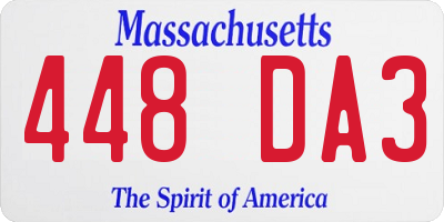 MA license plate 448DA3