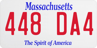 MA license plate 448DA4