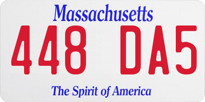 MA license plate 448DA5