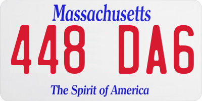 MA license plate 448DA6