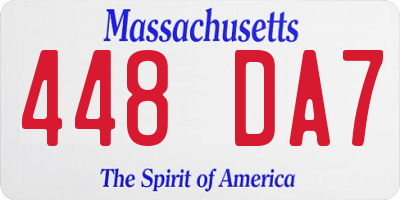 MA license plate 448DA7