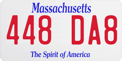 MA license plate 448DA8
