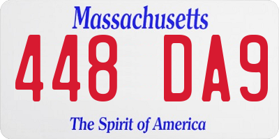MA license plate 448DA9