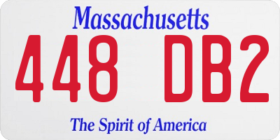 MA license plate 448DB2