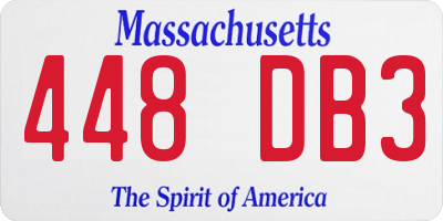 MA license plate 448DB3