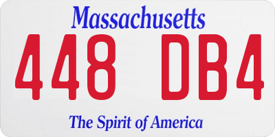 MA license plate 448DB4