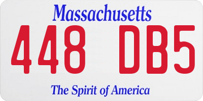 MA license plate 448DB5