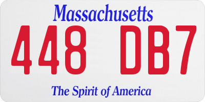 MA license plate 448DB7