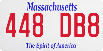 MA license plate 448DB8