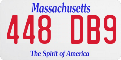 MA license plate 448DB9