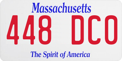 MA license plate 448DC0