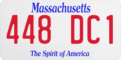 MA license plate 448DC1