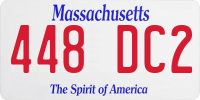 MA license plate 448DC2