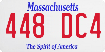 MA license plate 448DC4