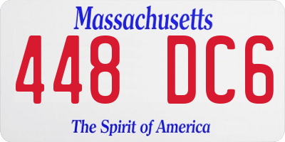 MA license plate 448DC6