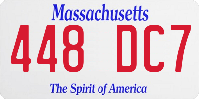 MA license plate 448DC7