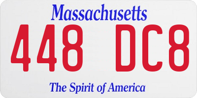 MA license plate 448DC8