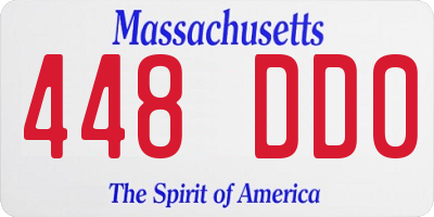 MA license plate 448DD0