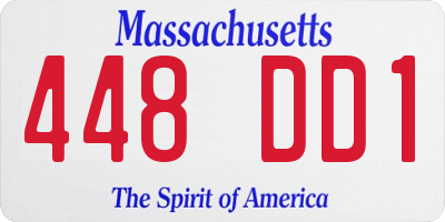MA license plate 448DD1