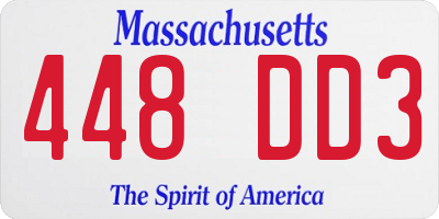 MA license plate 448DD3