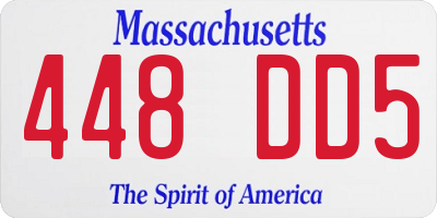 MA license plate 448DD5