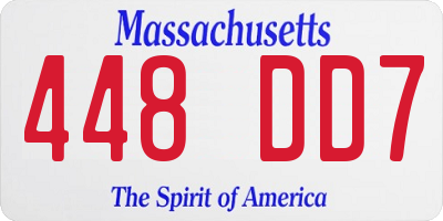MA license plate 448DD7