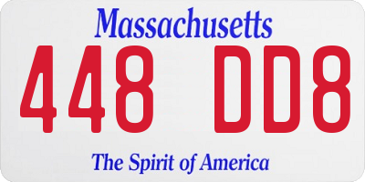 MA license plate 448DD8