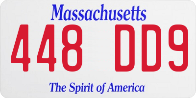 MA license plate 448DD9