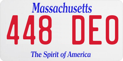 MA license plate 448DE0