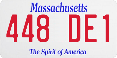 MA license plate 448DE1