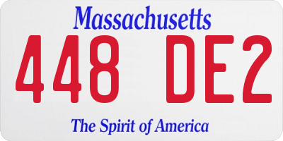 MA license plate 448DE2