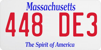 MA license plate 448DE3