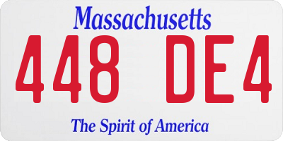 MA license plate 448DE4