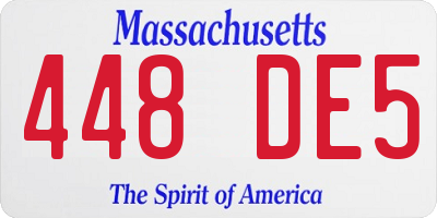 MA license plate 448DE5