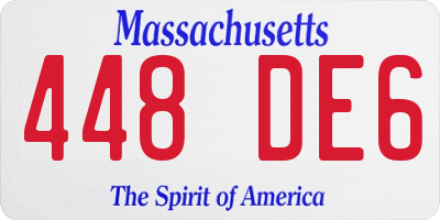 MA license plate 448DE6