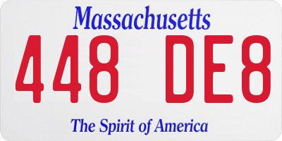 MA license plate 448DE8