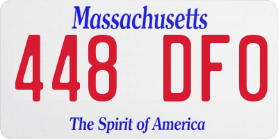 MA license plate 448DF0