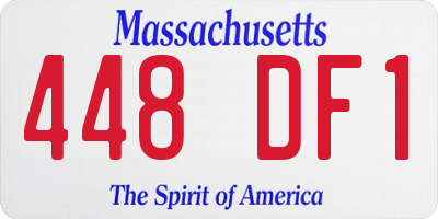 MA license plate 448DF1