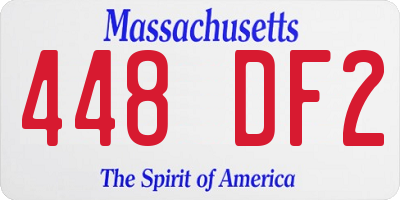 MA license plate 448DF2