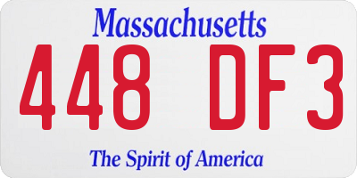 MA license plate 448DF3