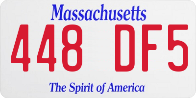 MA license plate 448DF5