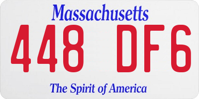 MA license plate 448DF6