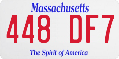 MA license plate 448DF7