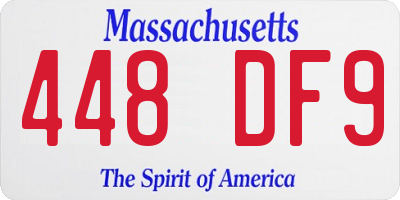MA license plate 448DF9