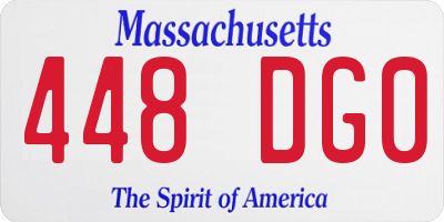 MA license plate 448DG0