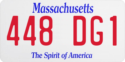 MA license plate 448DG1