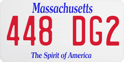 MA license plate 448DG2